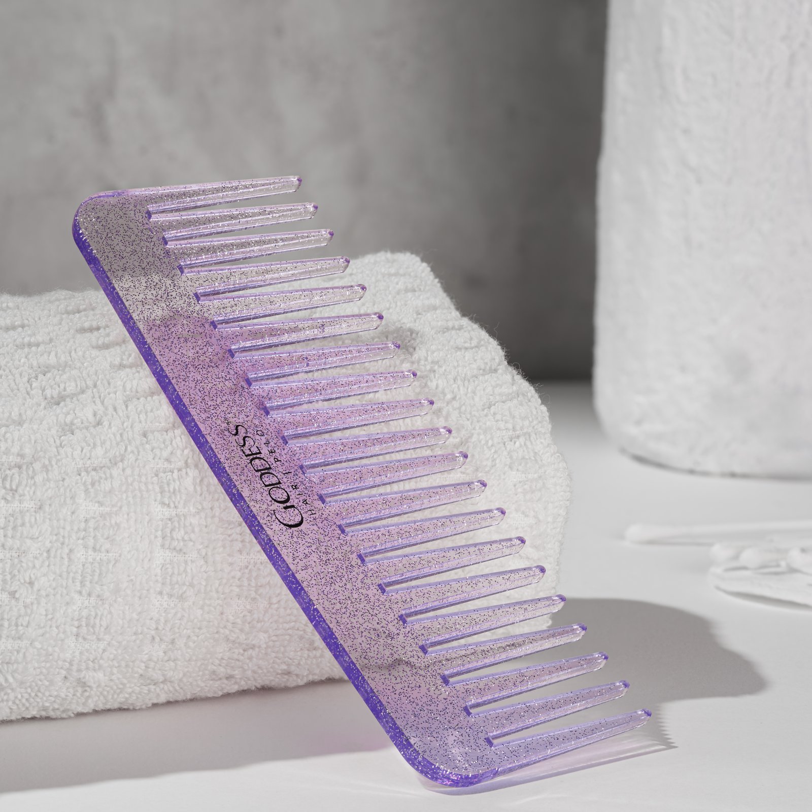Glitter Wide-Tooth Comb – Detangler for Curly, Dry & Wet Hair